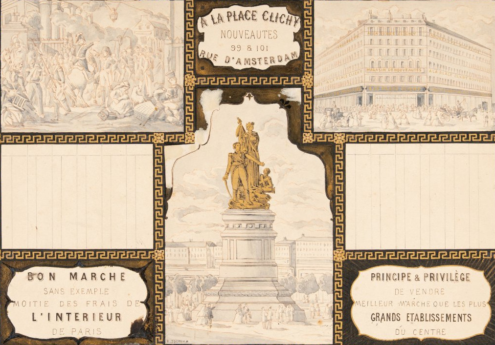 Maquette decalendrier commercial des grands magasins de la Place Clichy (Paris). [c1875-1900].-photo-2