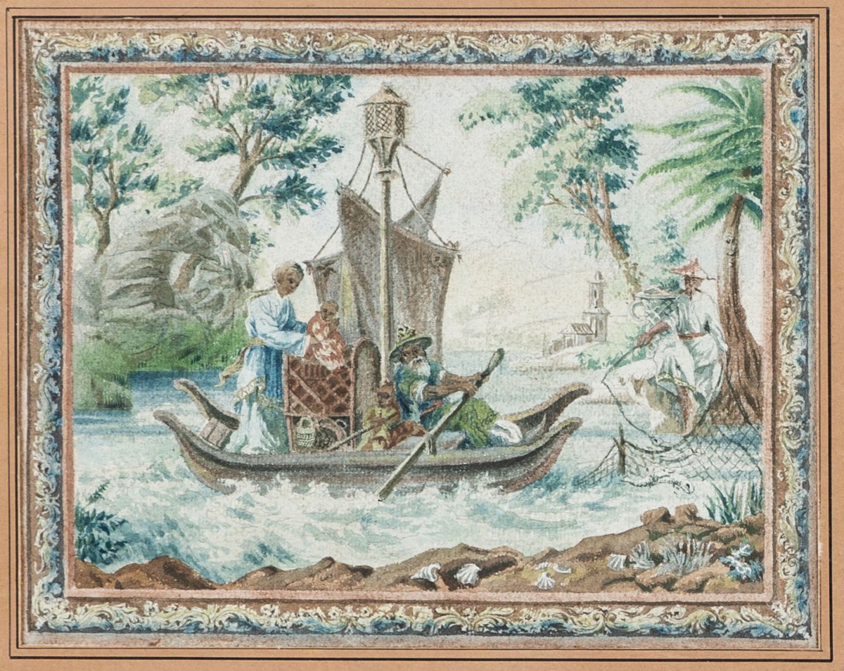 Tapisseries du grand Salon du Château de la Bussonnière (Maresché, Sarthe). [XIXe siècle].-photo-2