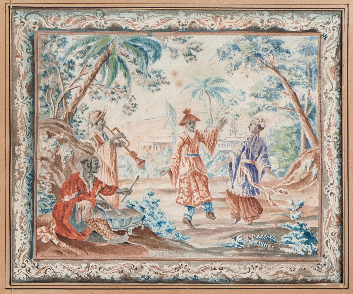 Tapisseries du grand Salon du Château de la Bussonnière (Maresché, Sarthe). [XIXe siècle].-photo-4