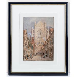 François-étienne Villeret, Animated View At The Foot Of The Saint-pierre Cathedral In Beauvais (oise)