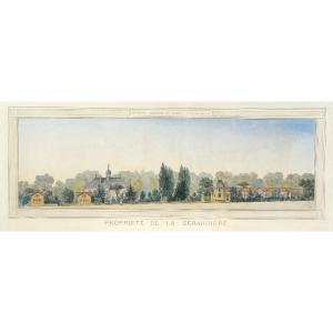 Drawing By Architect François Bourgoüin: Design For The Outbuildings At La Gérardière, Loire-atlantique, 1874