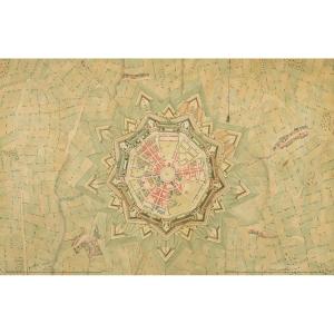 Plan manuscrit : « Plan de Palmanova, Année 1813 » (Italie, région Frioul-Vénétie julienne).