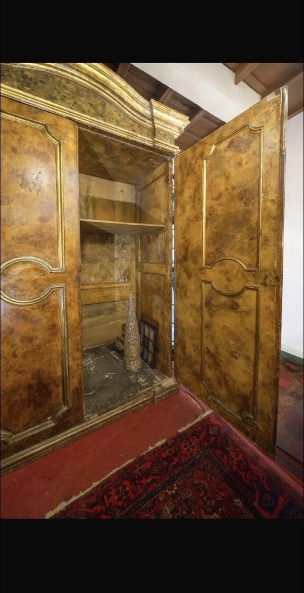 Armoire baroque importante de la fin du XVIIe siècle H306*190*94cm Laque d'origine.-photo-2