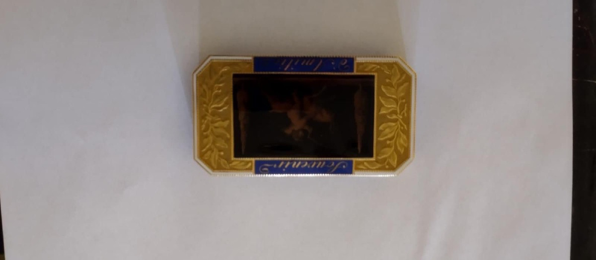 Rare bureau à tabac en or émaillé, Genève ou Paris, 1834 – “Souvenir d'Amitié” avec des miniatu-photo-5