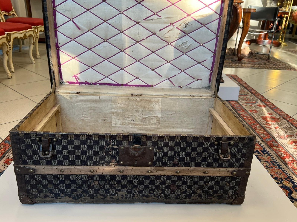 Antique Original Travel Trunk Late '800 / Early '900 - Louis Vuitton Damier Style-photo-2