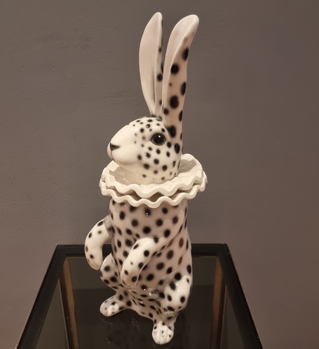 Painted Ceramic Bunny Lamp Pierrot-photo-7