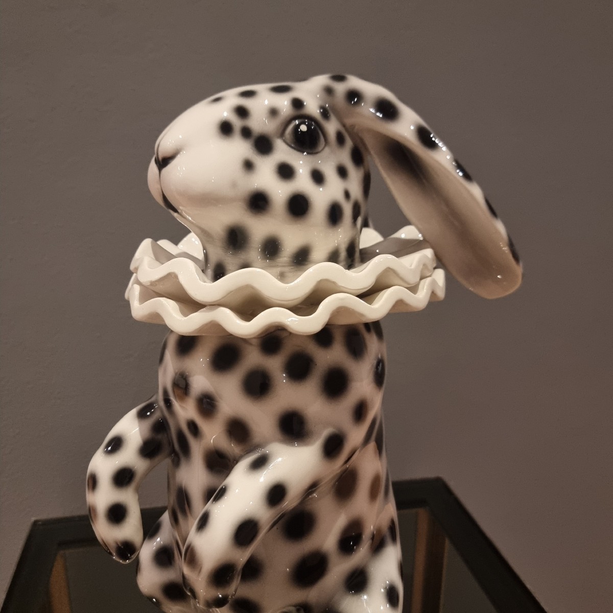 Lapin En Céramique Peint à La Main Pierrot-photo-4