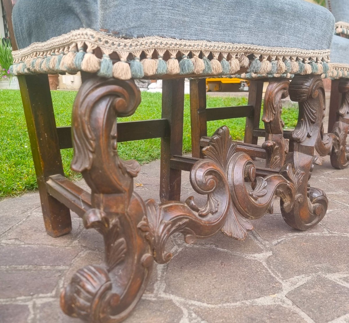 4 Chaises Baroques Du XIXe Siècle – élégance D’un Palais Noble-photo-2