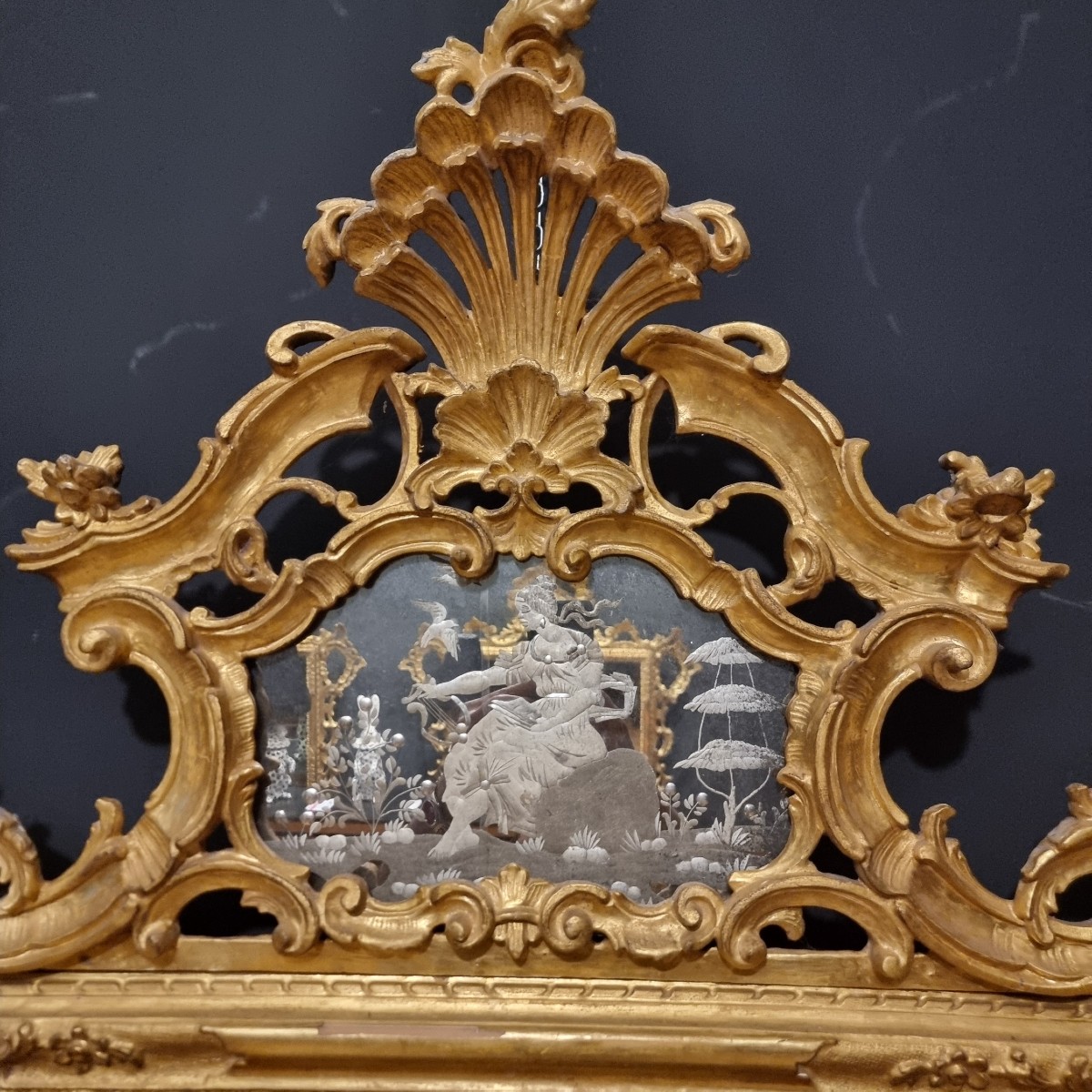 Paire de miroirs vénitiens de 1850 : élégance noble pour intérieurs prestigieux-photo-4