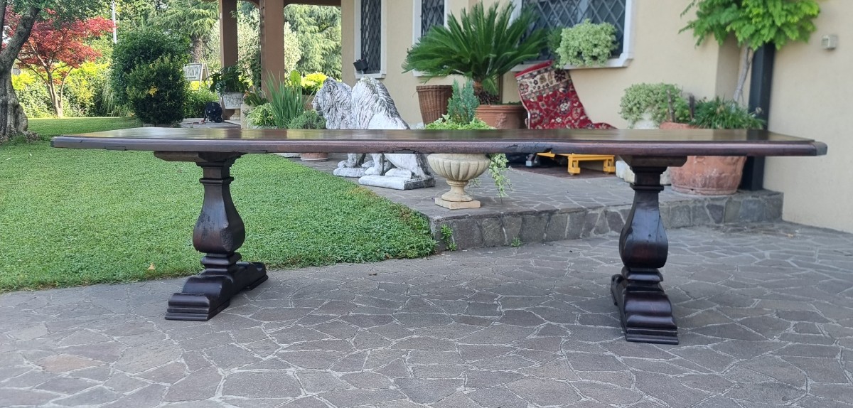 17th Century Venetian Walnut Monastic Table – Rare Collector’s Piece-photo-2