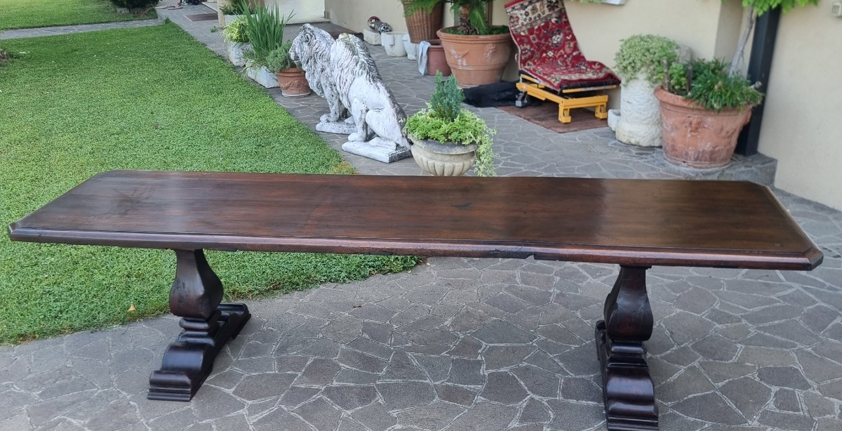 17th Century Venetian Walnut Monastic Table – Rare Collector’s Piece-photo-3