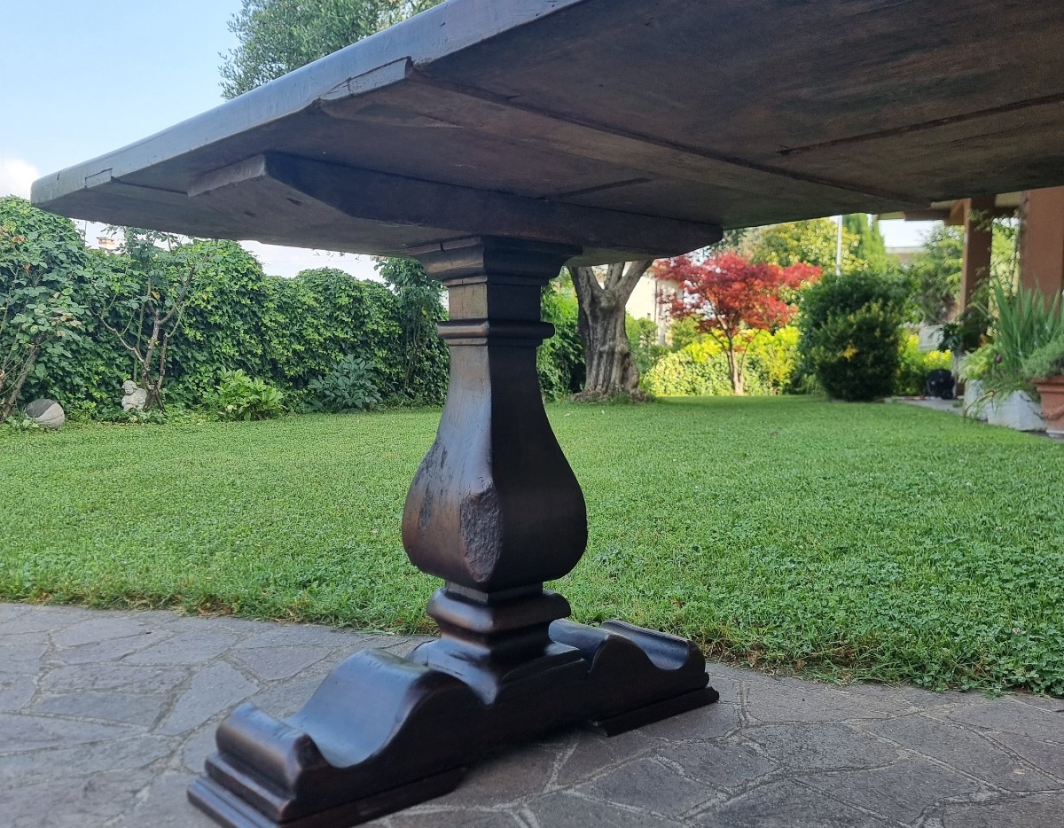 17th Century Venetian Walnut Monastic Table – Rare Collector’s Piece-photo-2