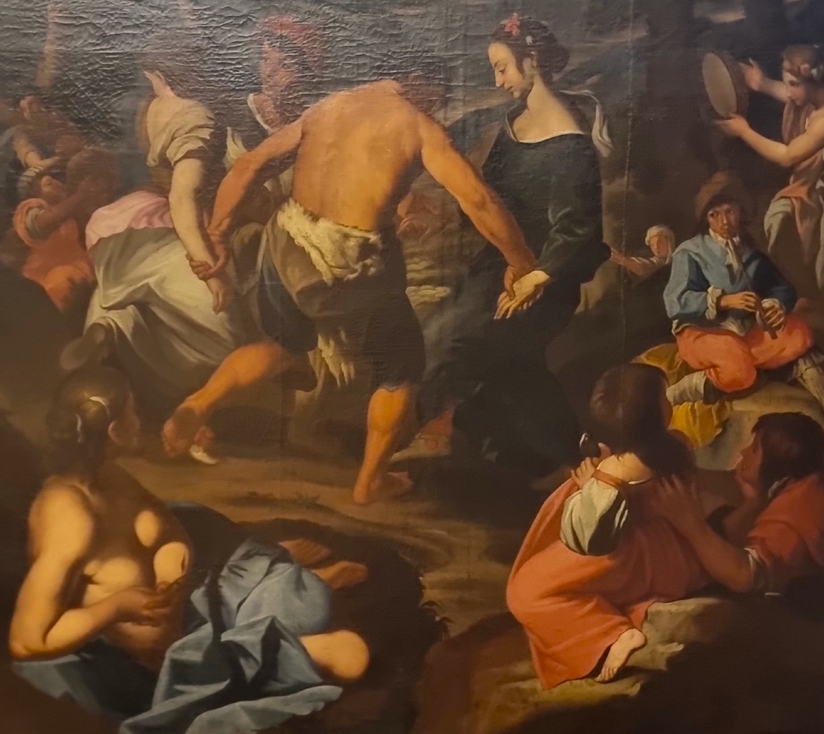 Oil On Canvas Pastoral Scene With Musicians – School Of Francesco Guarini (1611‑1654)-photo-4