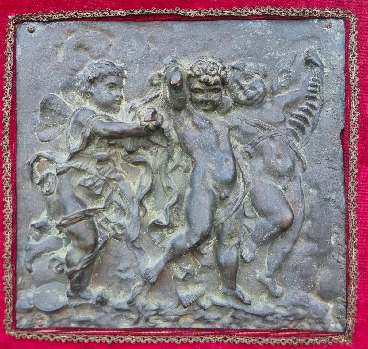 Paire de hauts-reliefs en bronze de 1780-photo-4