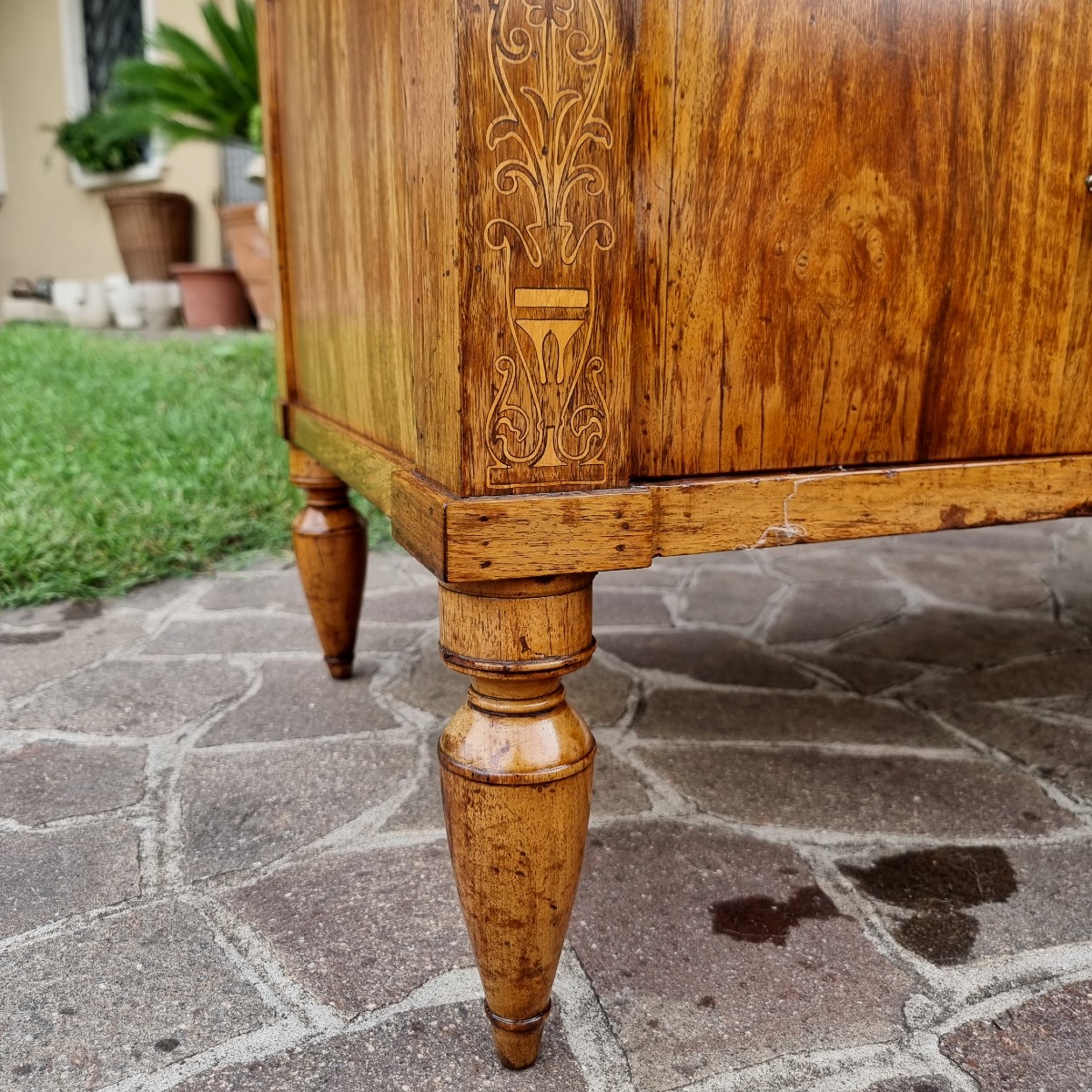 Commode faentine en noyer Charles X 1810-photo-3