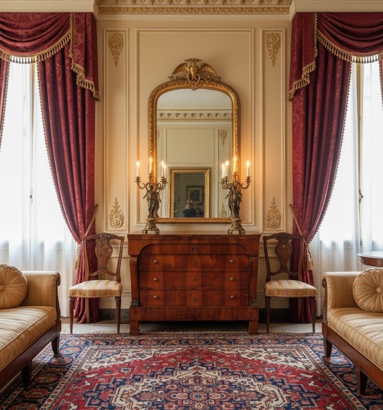 1830 Empire Chest Of Drawers In Veneered Walnut-photo-2