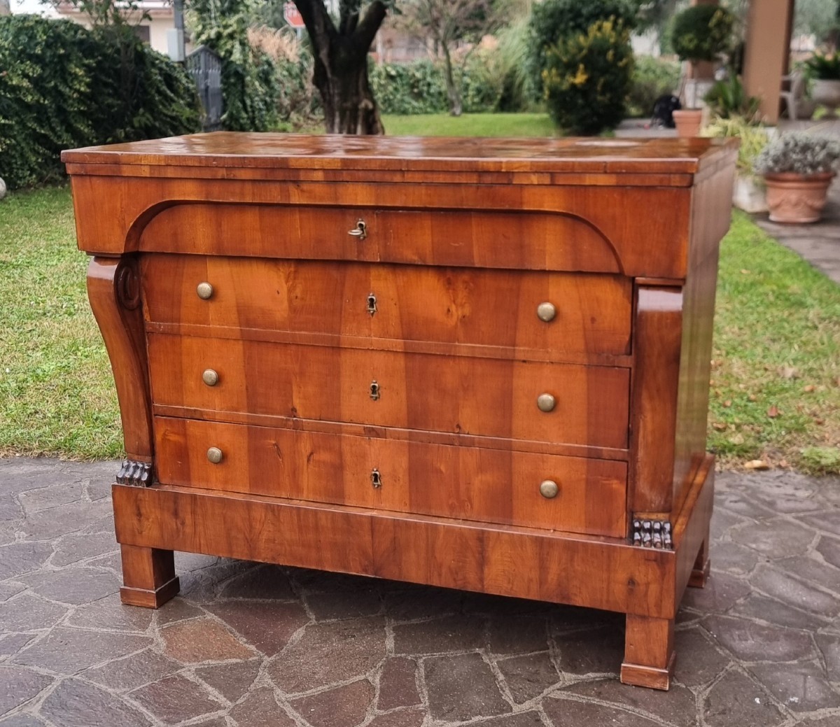 1830 Empire Chest Of Drawers In Veneered Walnut