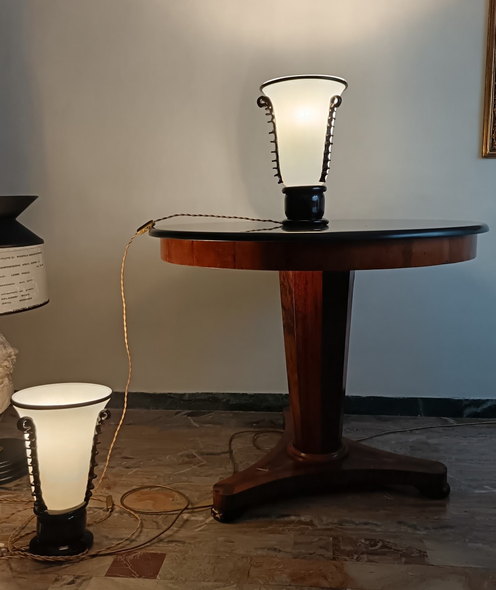 Paire de vases en pâte de verre Murano 1940 Art Decò-photo-1