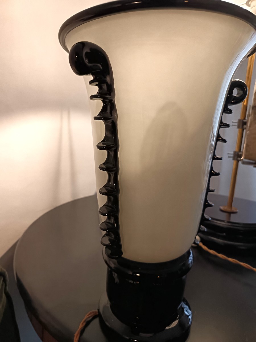 Paire de vases en pâte de verre Murano 1940 Art Decò-photo-4