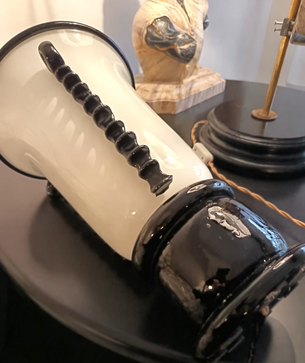 Paire de vases en pâte de verre Murano 1940 Art Decò-photo-6