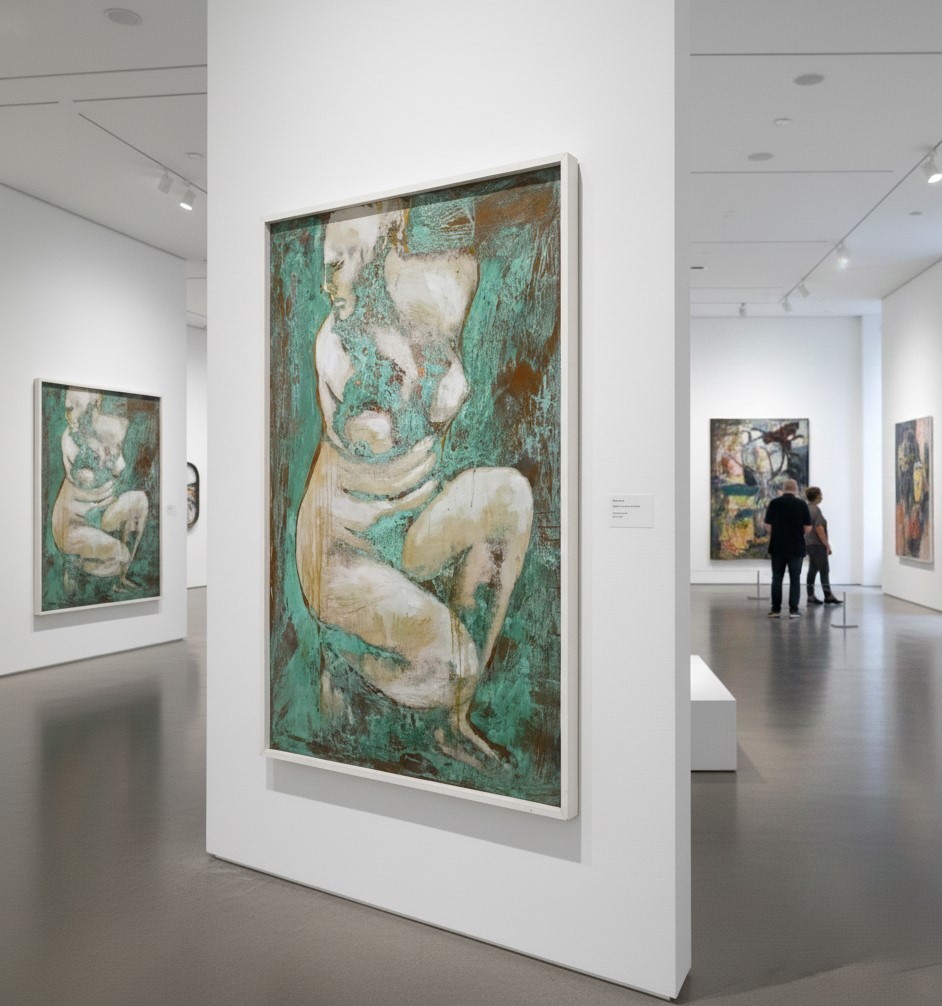 Huile sur cuivre oxydé “Aphrodite déesse de l’Amour” XX sieclè-photo-2