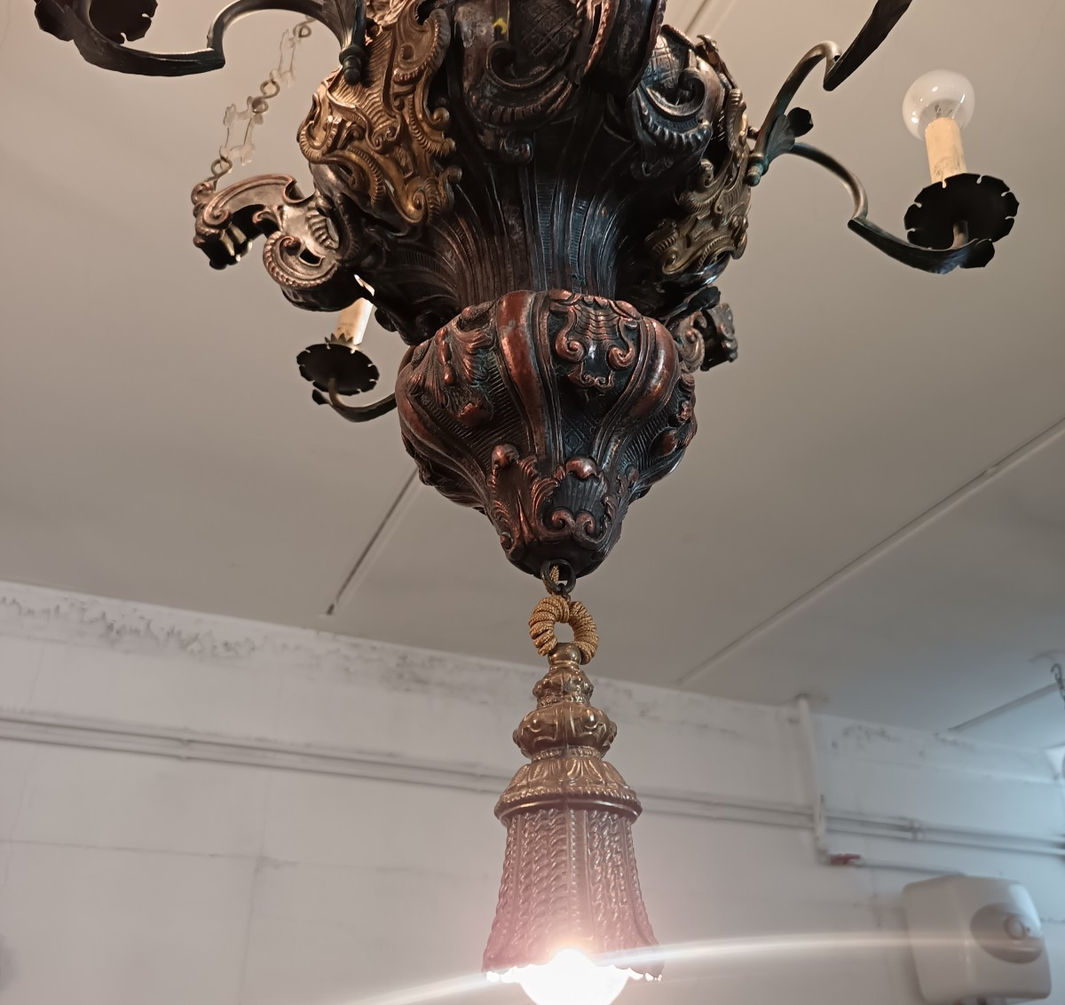 18th-century Six-light Lucerna Chandelier – Rome-photo-1