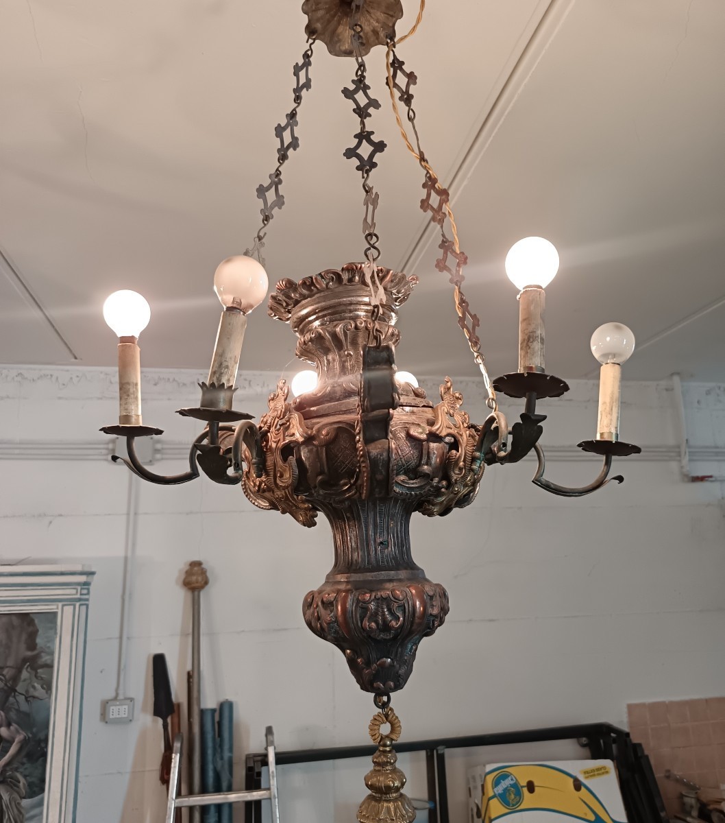 Lustre Lucerna à six lumières du XVIIIᵉ siècle – Rome