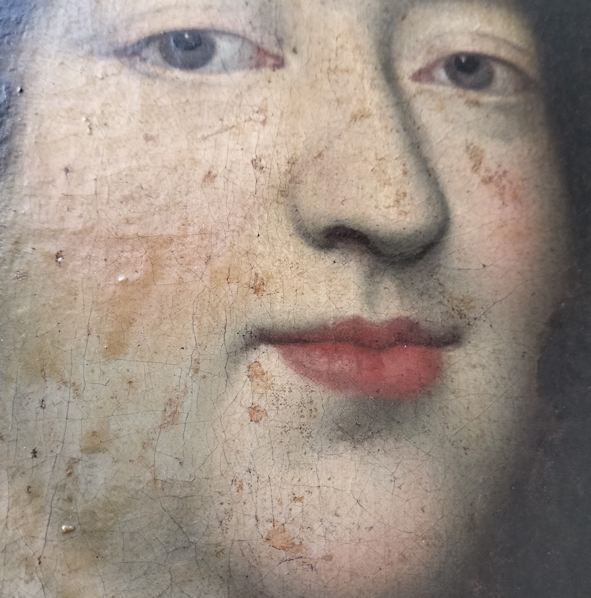 Huile sur toile du XVIIIe siècle – Noble vénitienne-photo-2