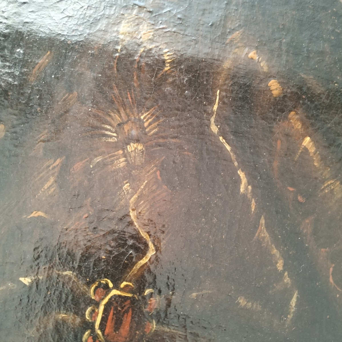 Huile sur toile du XVIIIe siècle – Noble vénitienne-photo-3