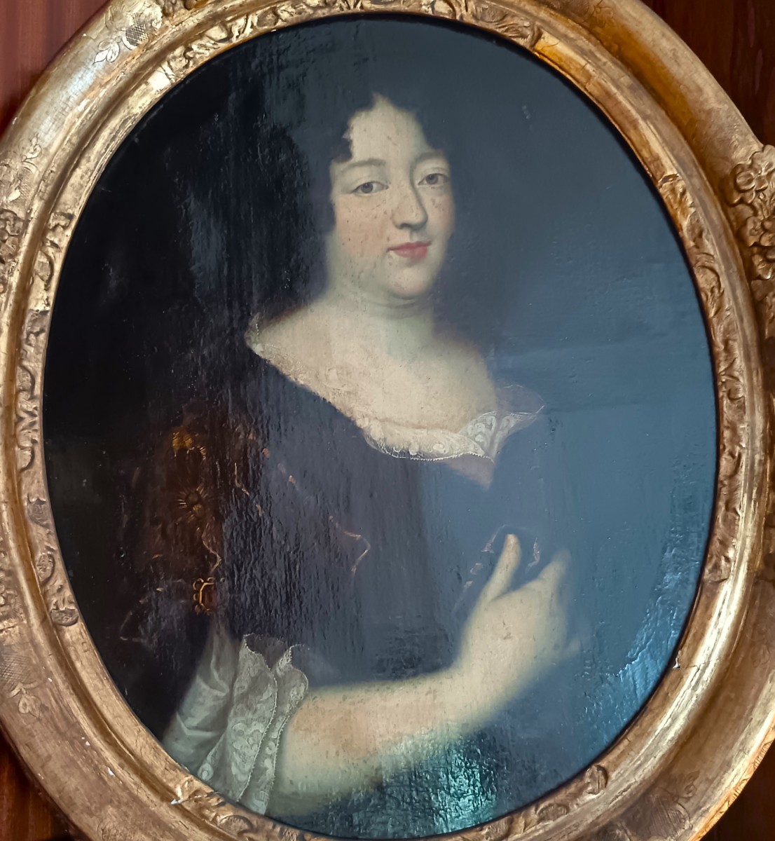 Huile sur toile du XVIIIe siècle – Noble vénitienne-photo-4