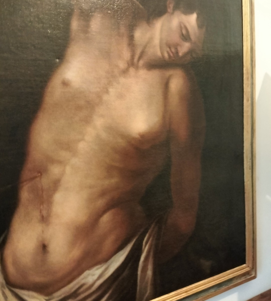 Huile sur toile Saint Sébastien du XVIIe siècle – Attr. Andrea Vaccaro-photo-4