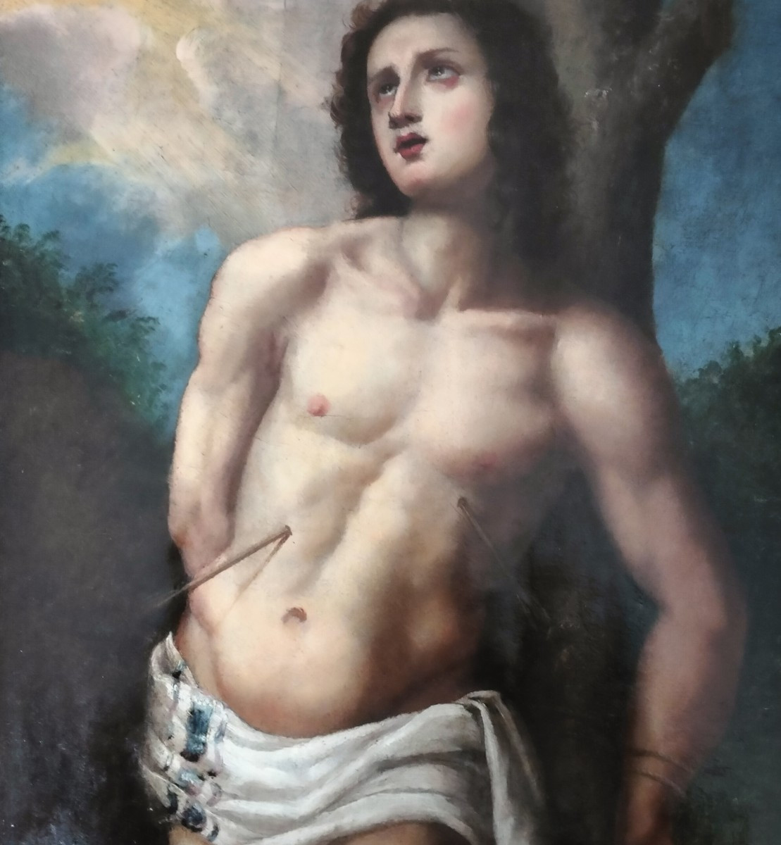 Oil On Canvas Mounted On Panel, Late 16th Century – Saint Sebastian-photo-4