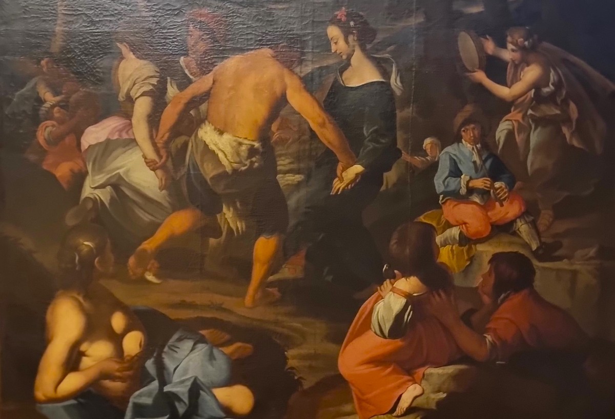 Oil On Canvas Pastoral Scene With Musicians – School Of Francesco Guarini (1611‑1654)-photo-2