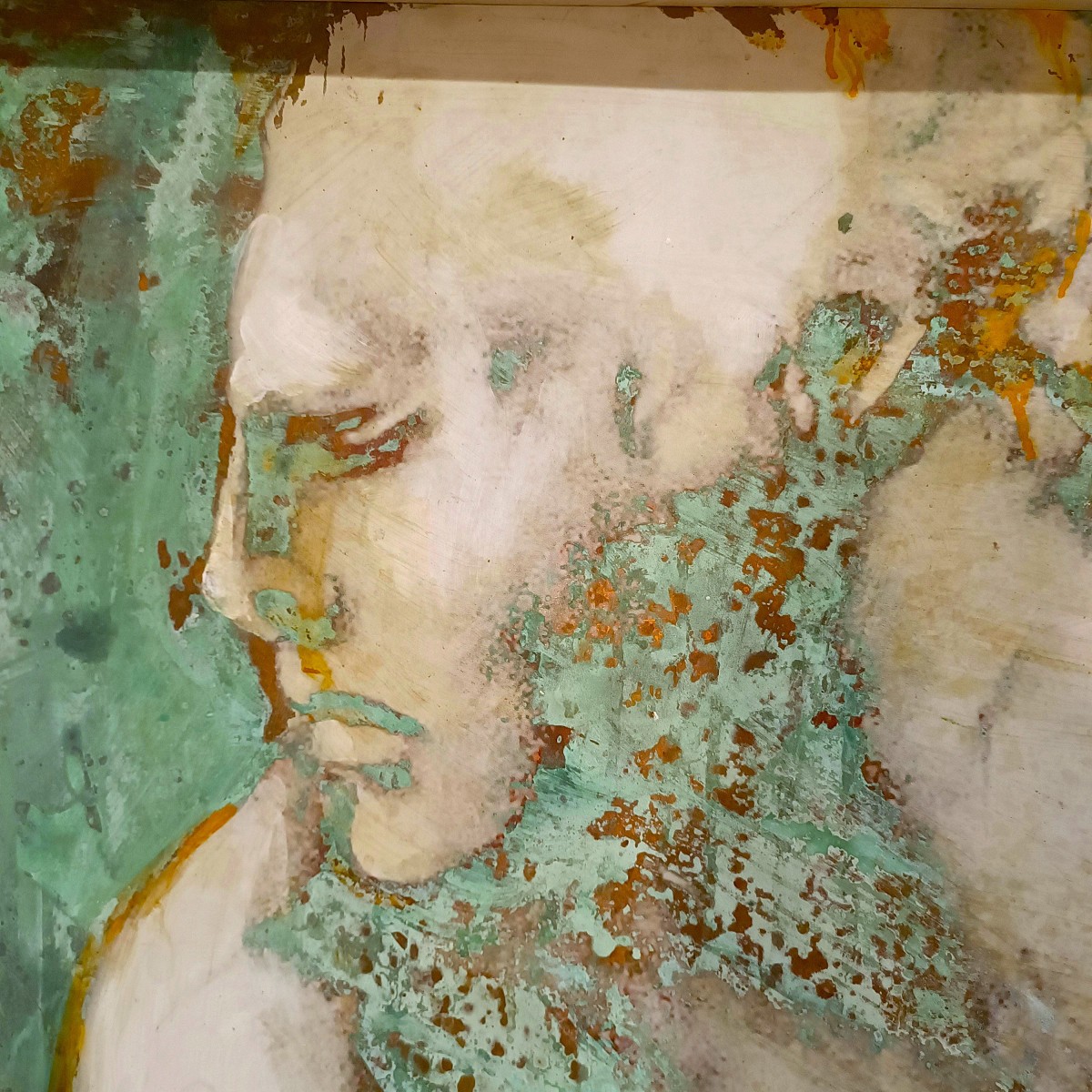 Oxidized Copper Oil Painting “aphrodite, Goddess Of Love” 10 Th Century-photo-4