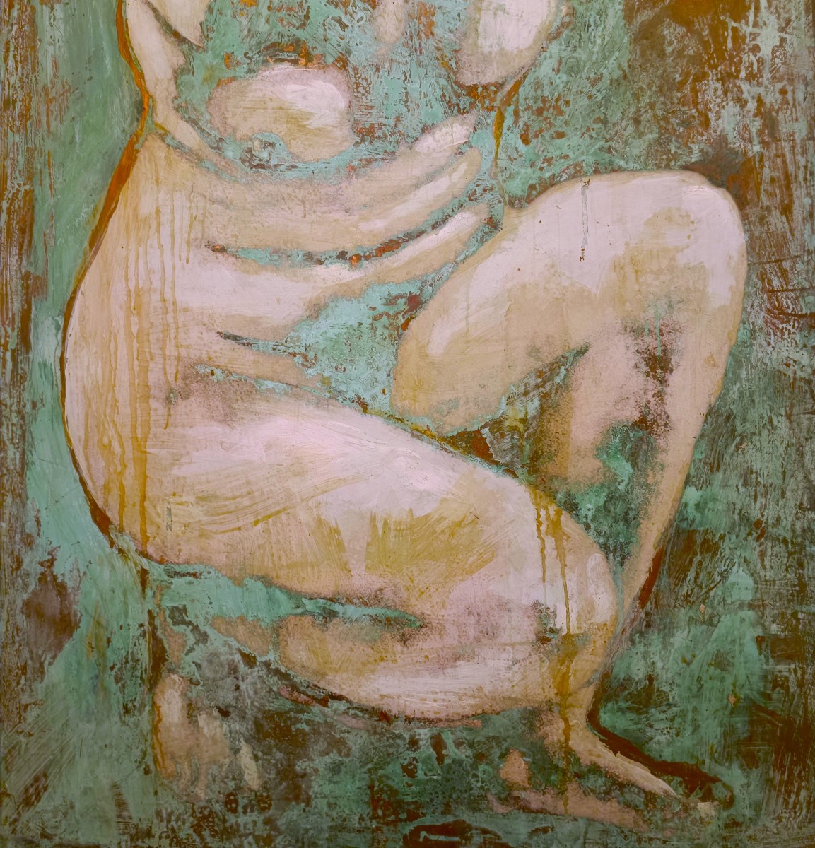 Oxidized Copper Oil Painting “aphrodite, Goddess Of Love” 10 Th Century-photo-2