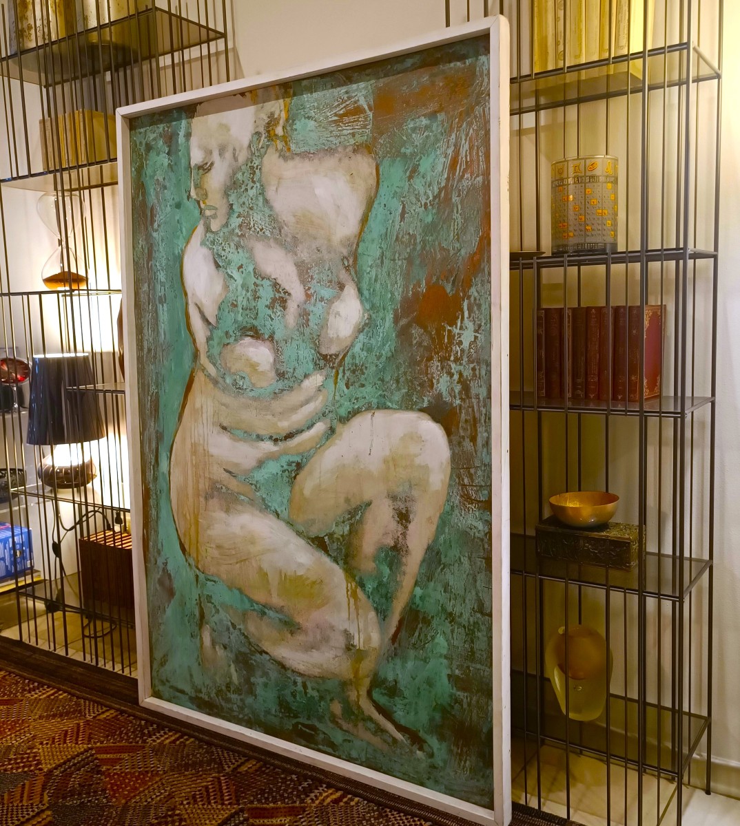 Oxidized Copper Oil Painting “aphrodite, Goddess Of Love” 10 Th Century-photo-5