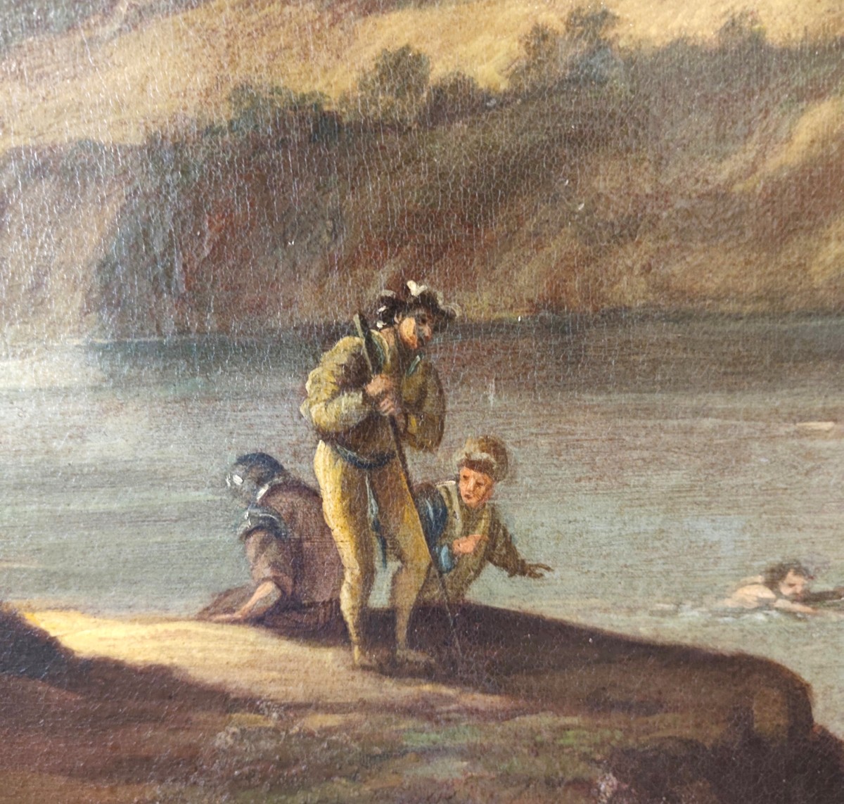 Huile sur toile de 1720 Paysage avec personnages Andrea Locatelli 1695-1741-photo-1