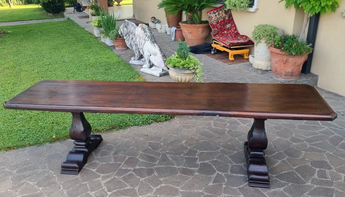 Table monastique en noyer du XVIIe siècle vénitienne -photo-2