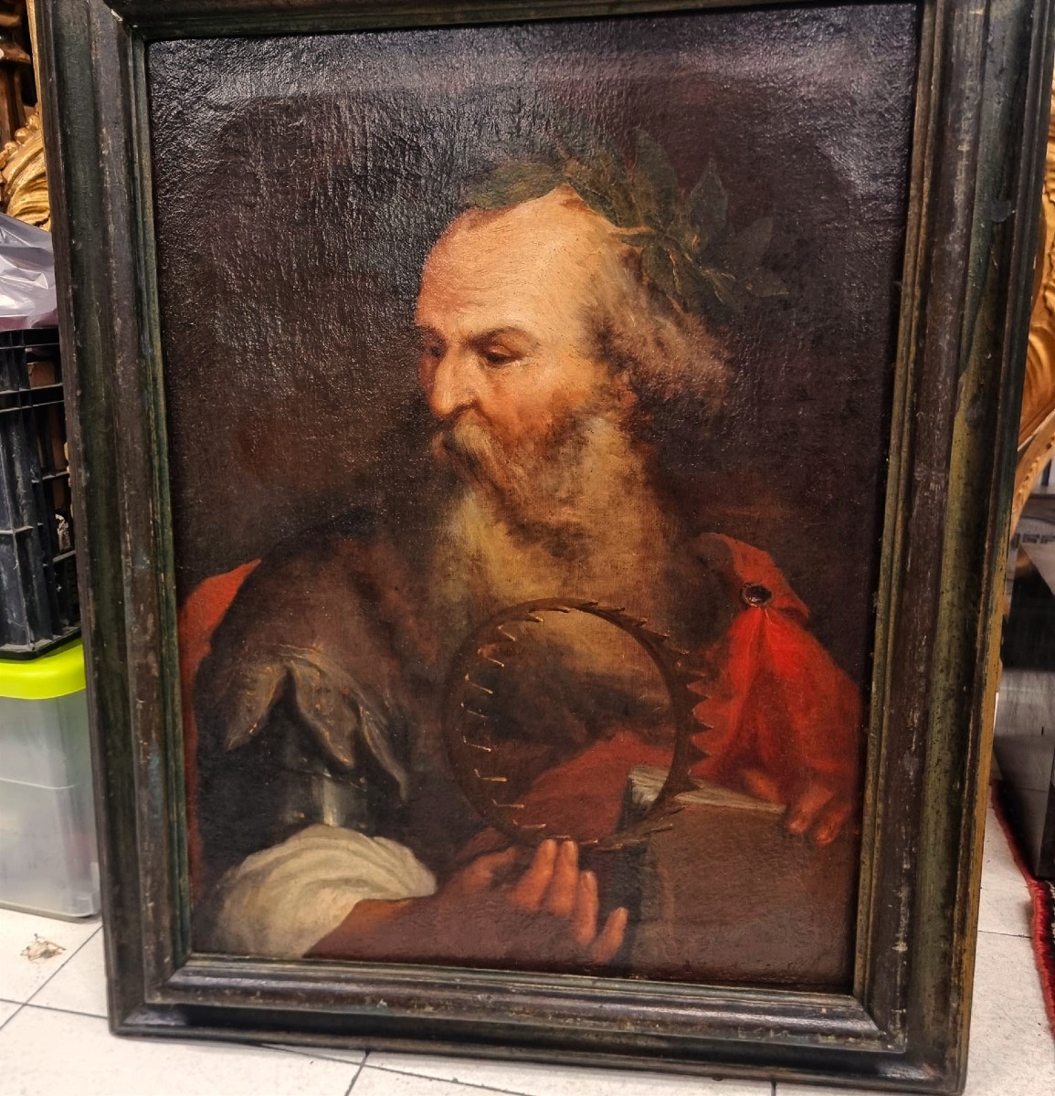 Oil On Canvas Of The 1600s Archimedes Of Syracuse Sphere Of Luca Giordano 1634-1705-photo-2