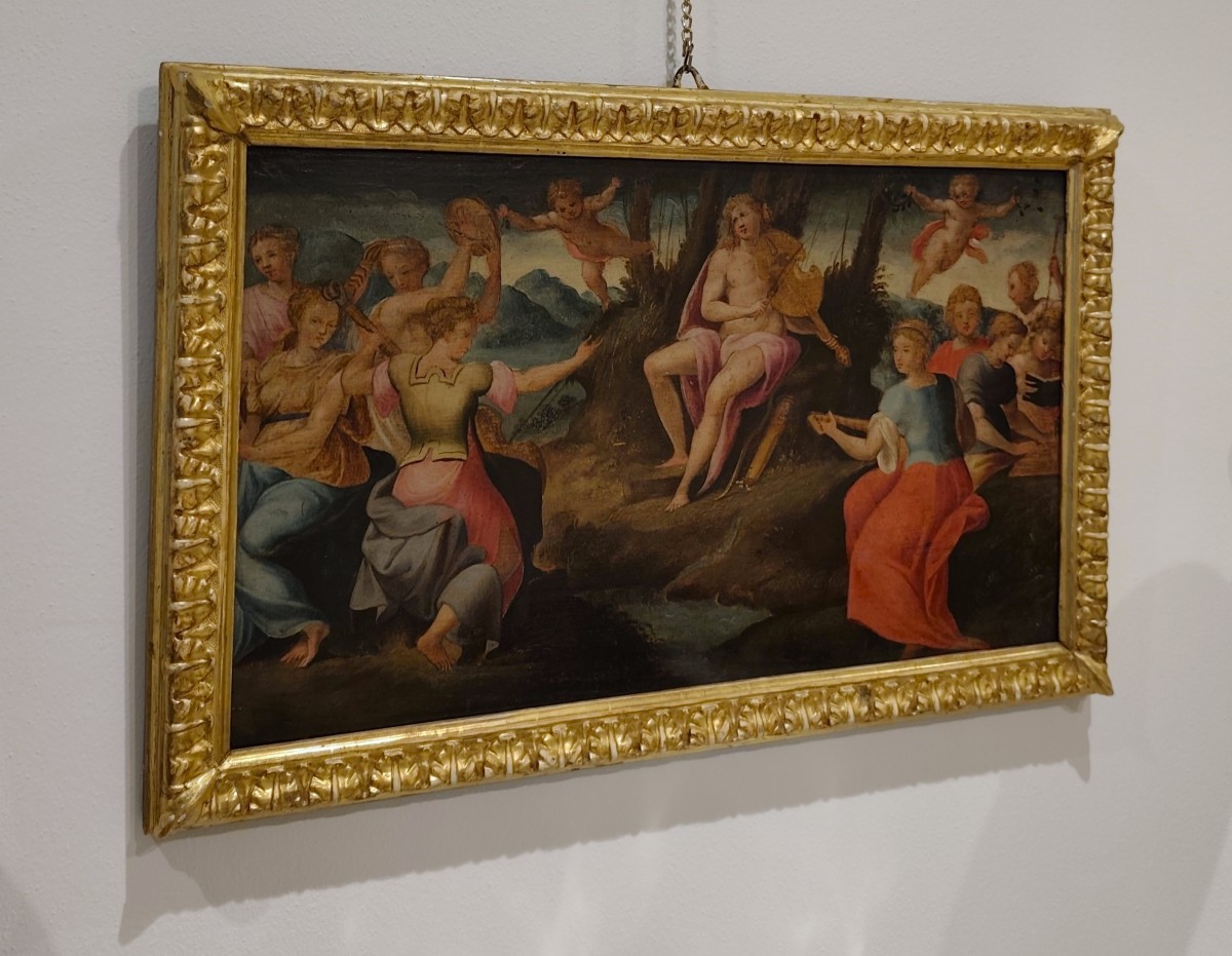 Oil On Panel, 17th Century: Apollo With The Muses-photo-3