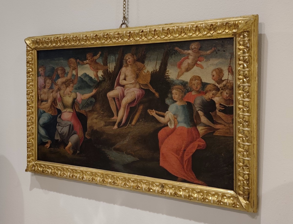 Oil On Panel, 17th Century: Apollo With The Muses-photo-4