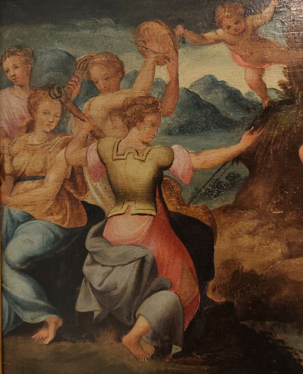 Oil On Panel, 17th Century: Apollo With The Muses-photo-2