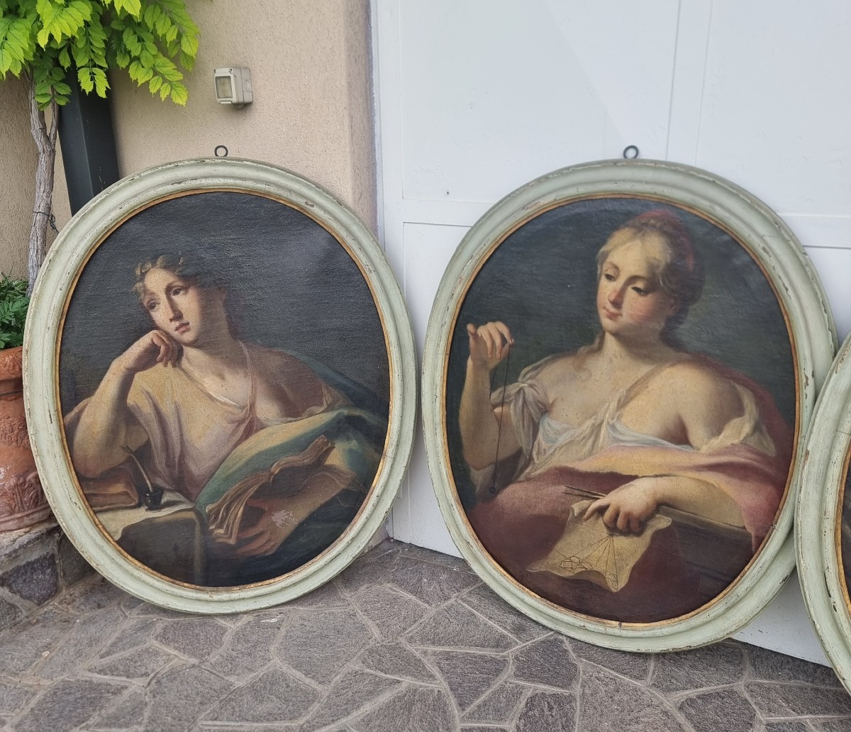 4 Paintings On Canvas Allegory Of Arts And Crafts Lorenzo Pasinelli 1629-1700-photo-3