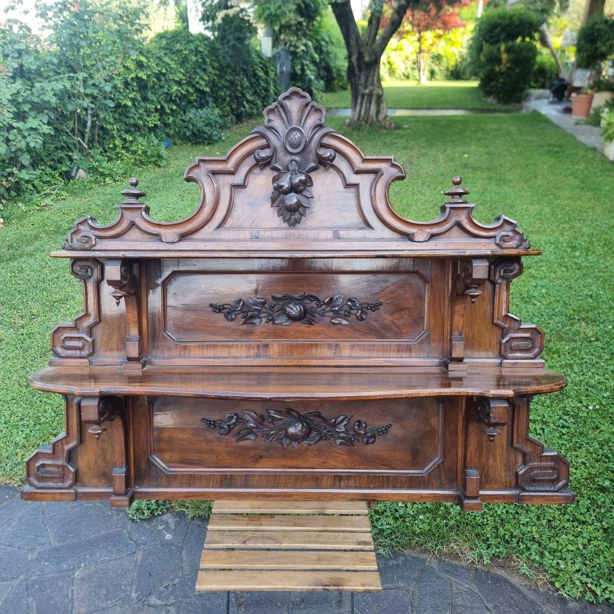 Pair Of 19th-century Bolognese Walnut Shelves-photo-4