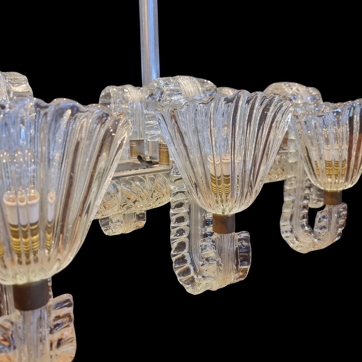 Original 1940 Murano Chandelier By Ercole Barovier-photo-1