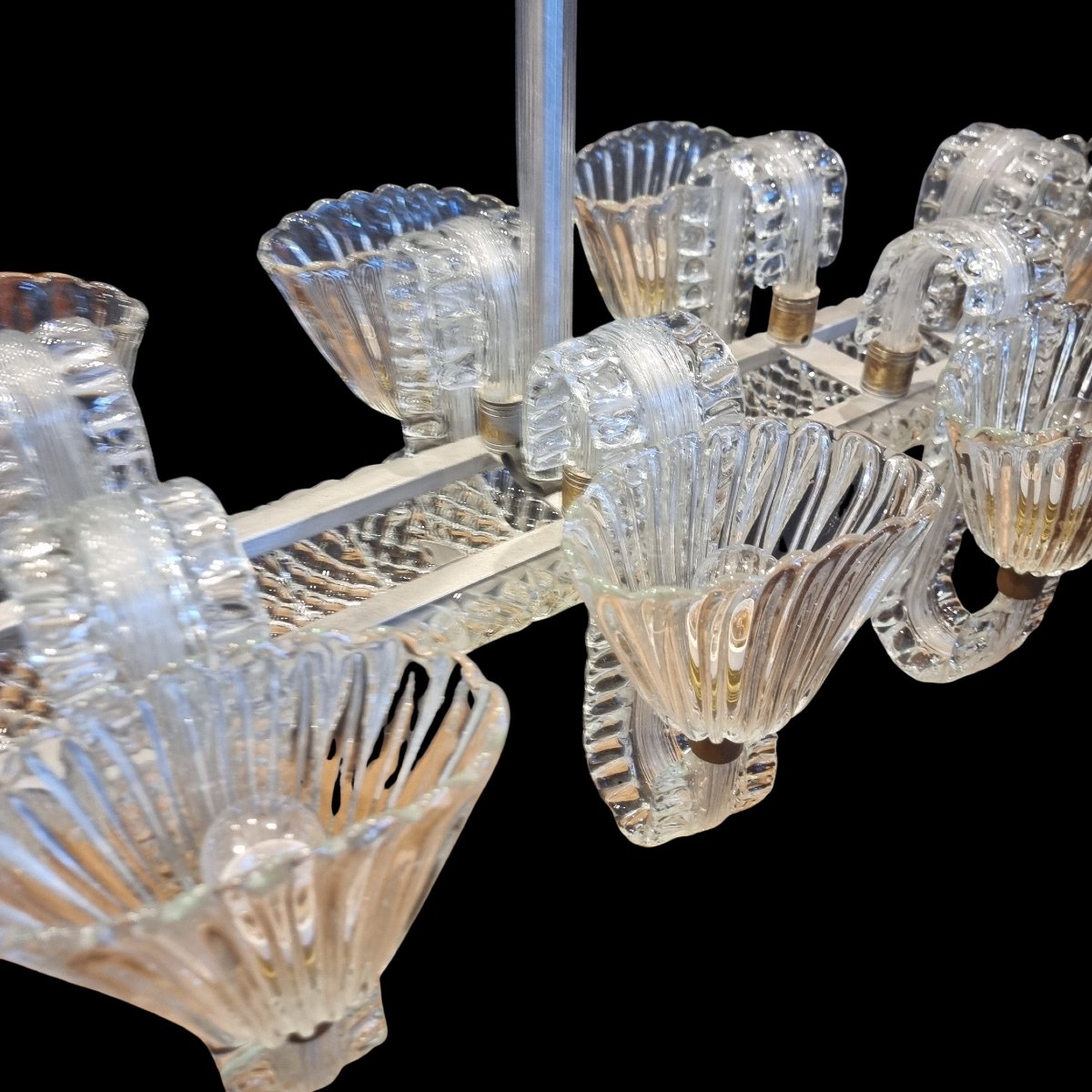 Original 1940 Murano Chandelier By Ercole Barovier-photo-2