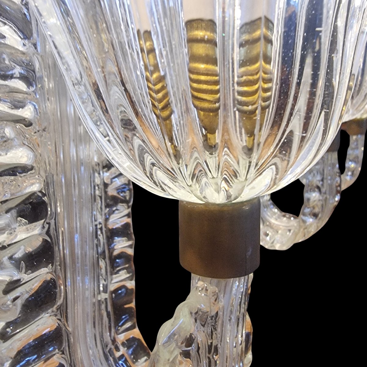 Original 1940 Murano Chandelier By Ercole Barovier-photo-4