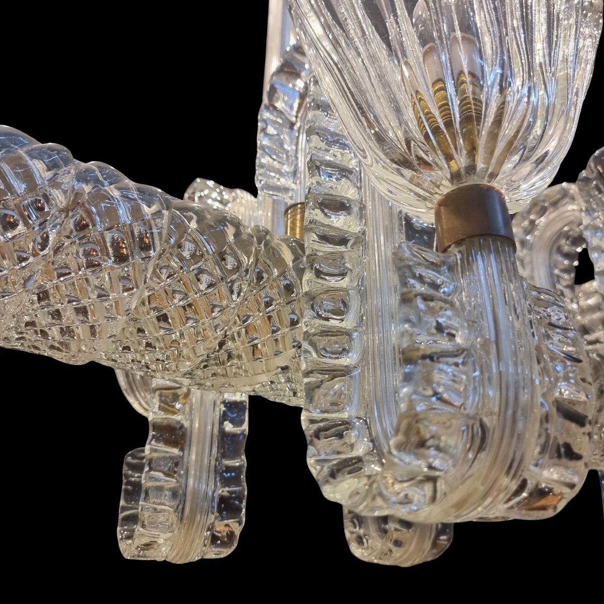 Original 1940 Murano Chandelier By Ercole Barovier-photo-6
