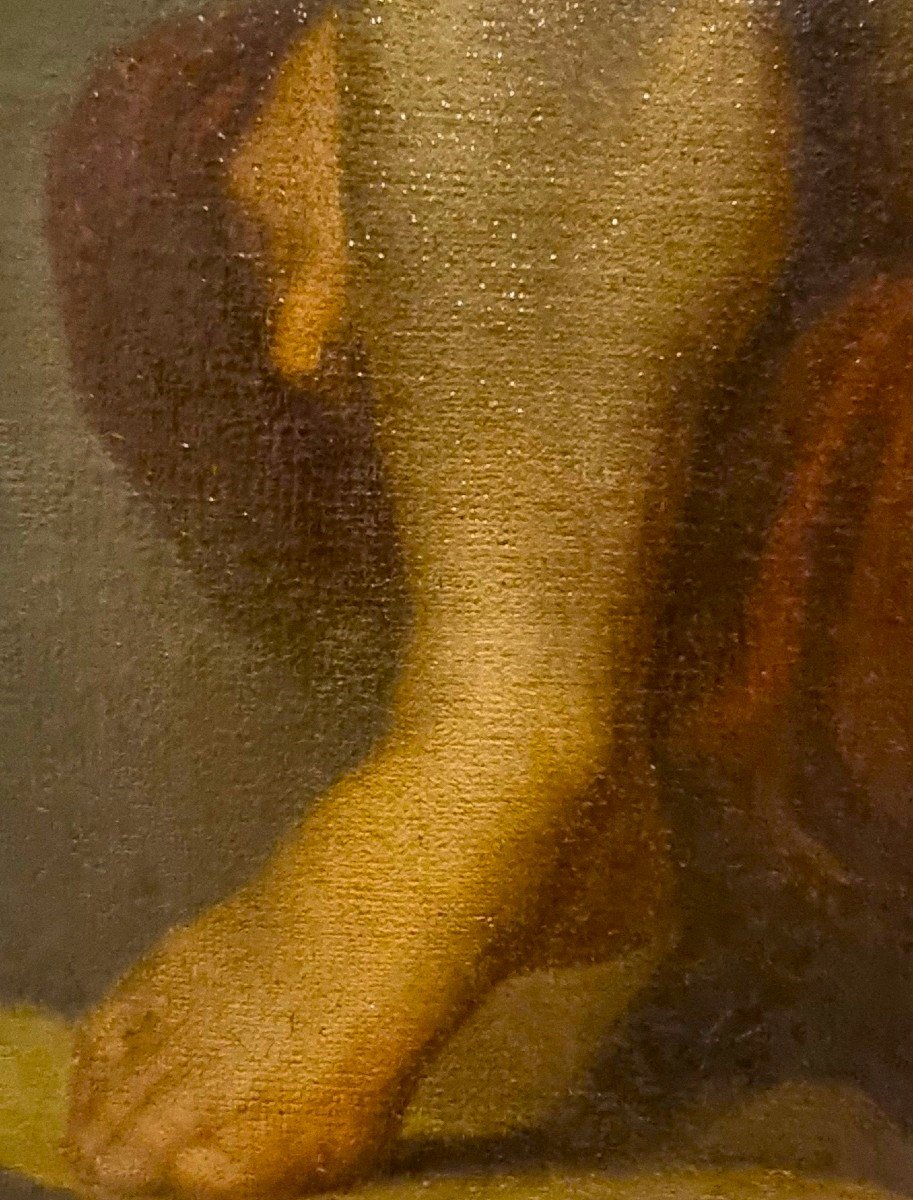 Huile sur toile nu de jeune homme du XIXe siècle Francesco Hayez 1791-1882-photo-3