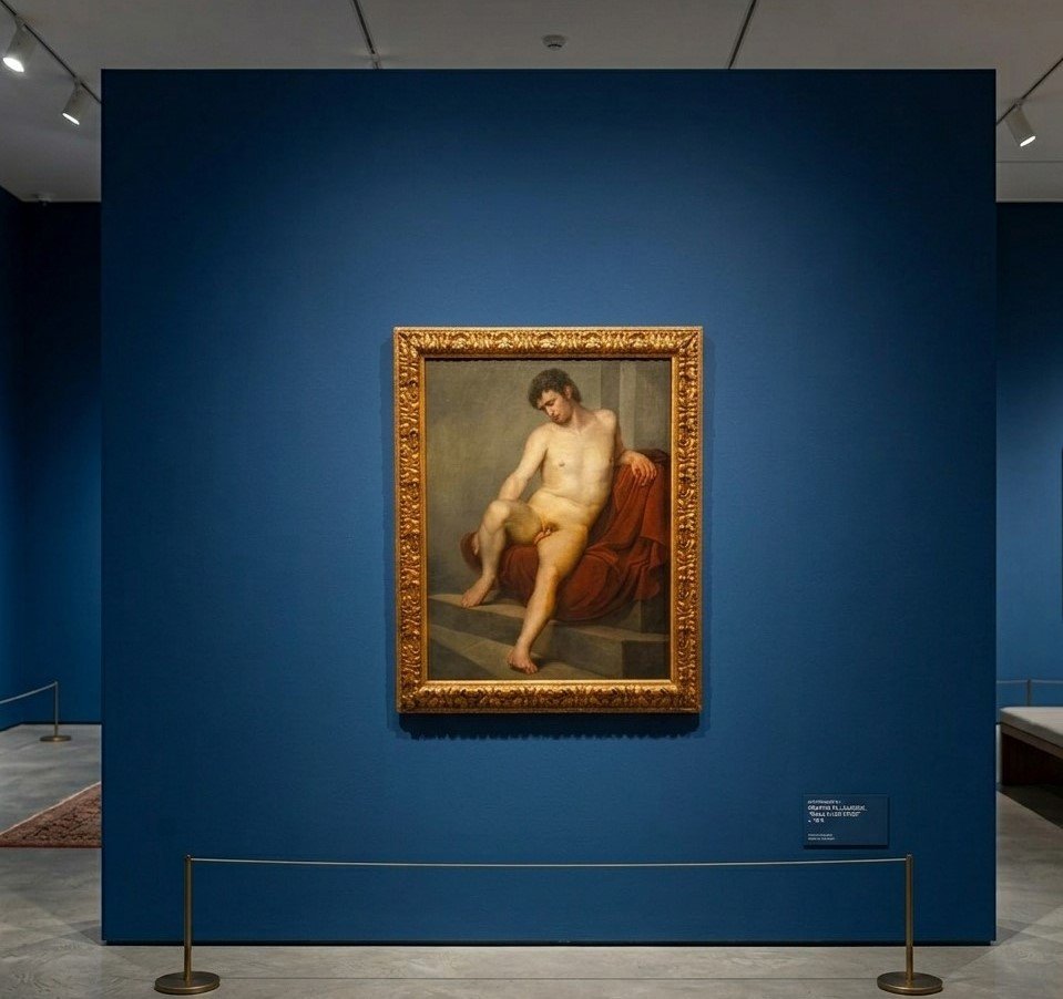 Huile sur toile nu de jeune homme du XIXe siècle Francesco Hayez 1791-1882-photo-7